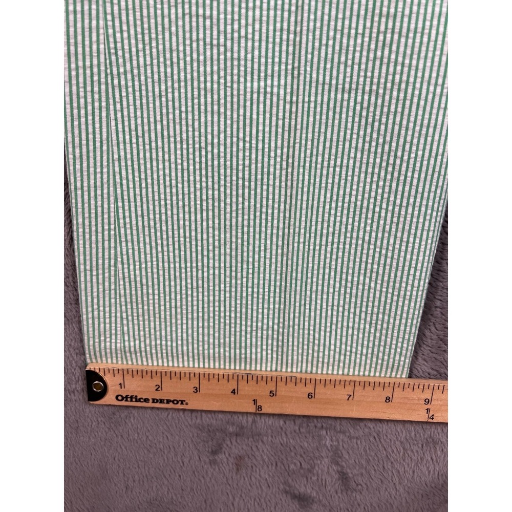 J Crew Seersucker Pants Womens 4 30x31.5 Green Striped Mid Rise Favorite Fit NWT - Picture 6 of 12